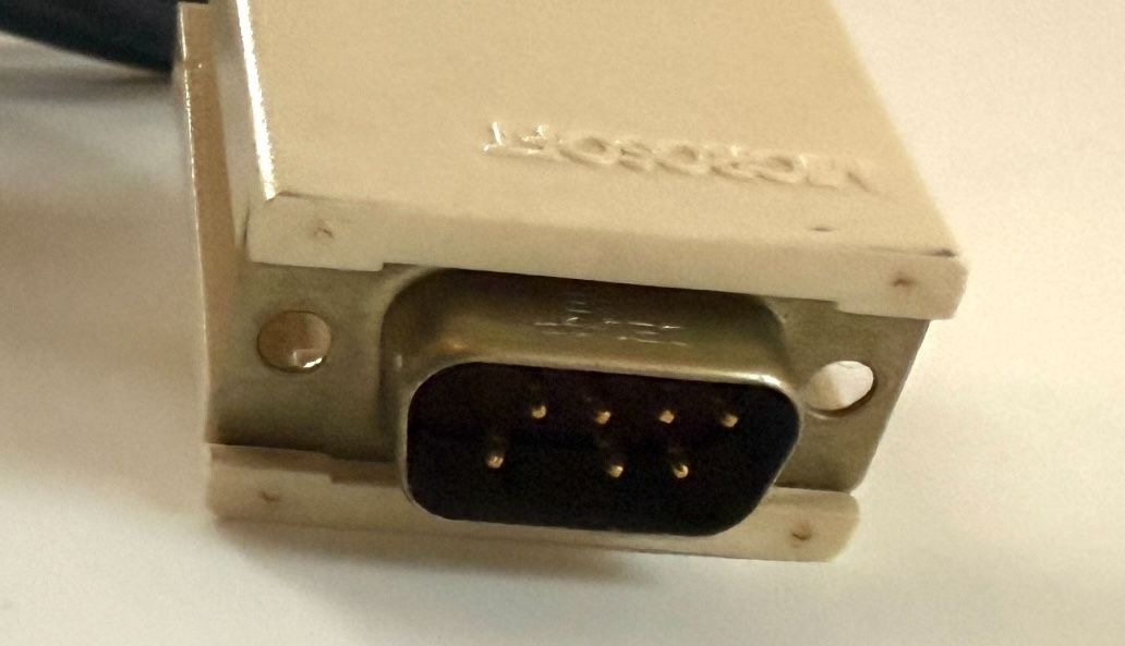 The Microsoft bus mouse male DE-9 connector omits pin 1 and pin 7